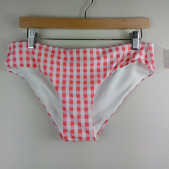 pink and white gingham bikini